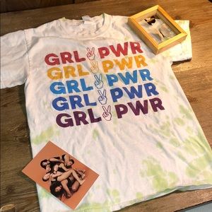 Girl power feminist tie dye shirt